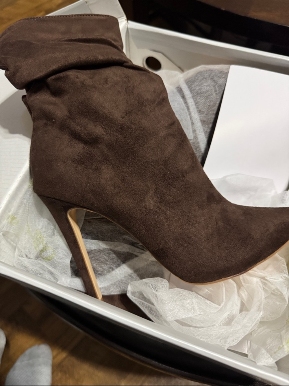 Women's Brown Suede Stiletto Ankle Boot